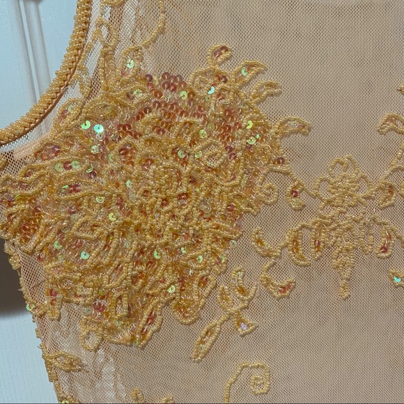 Beaded Mesh peach color top🌷 - Picture 8 of 16